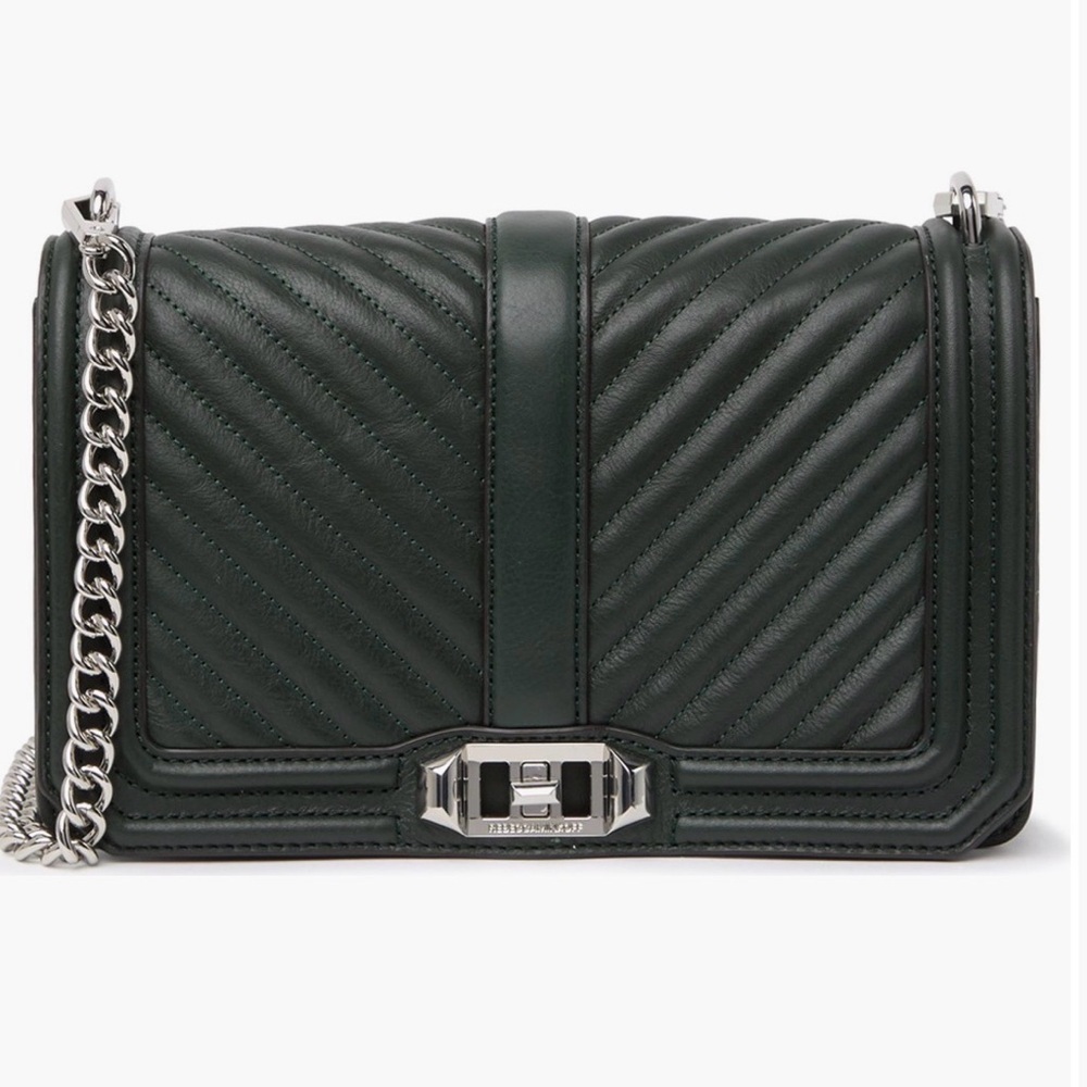 Rebecca Minkoff Dark Green Quilted Crossbody Bag